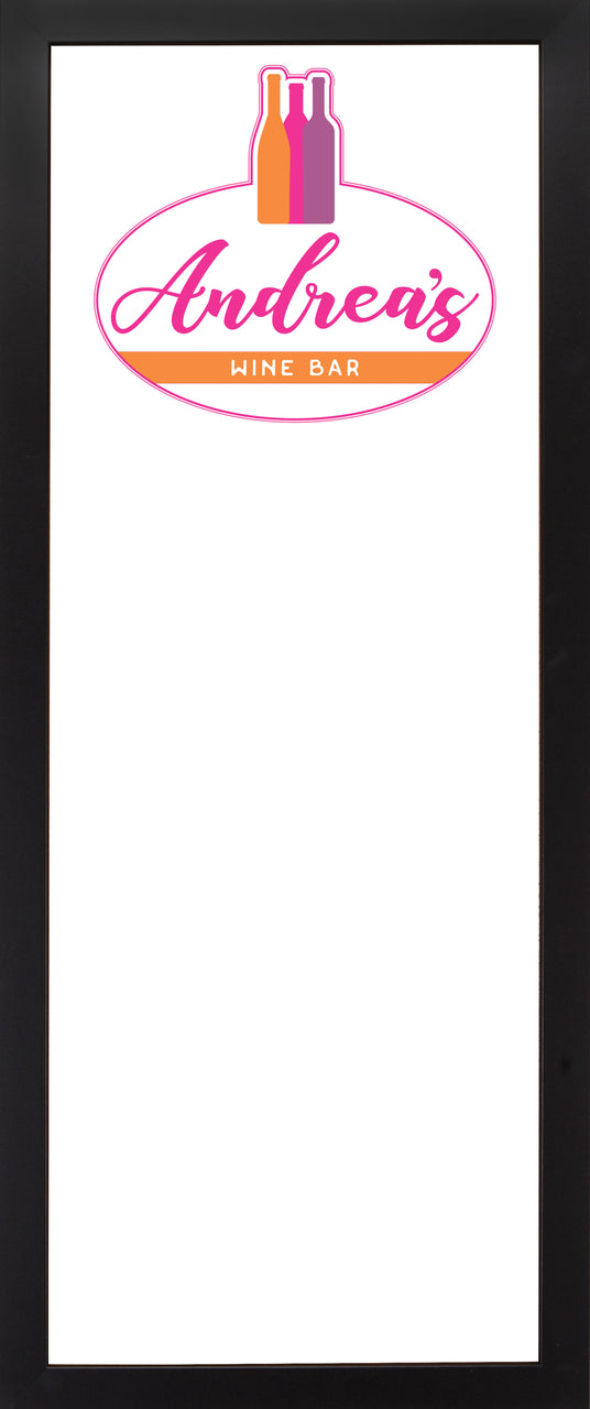 DRY ERASE BOARD 14 X 34: WINE BAR LOGO (ADD YOUR NAME!)