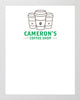 DRY ERASE BOARD 18 X 22: COFFEE SHOP KITCHEN LOGO (ADD YOUR NAME!)