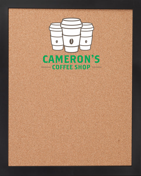 CORK BOARD 18 x 22: COFFEE SHOP KITCHEN LOGO (ADD YOUR NAME!)