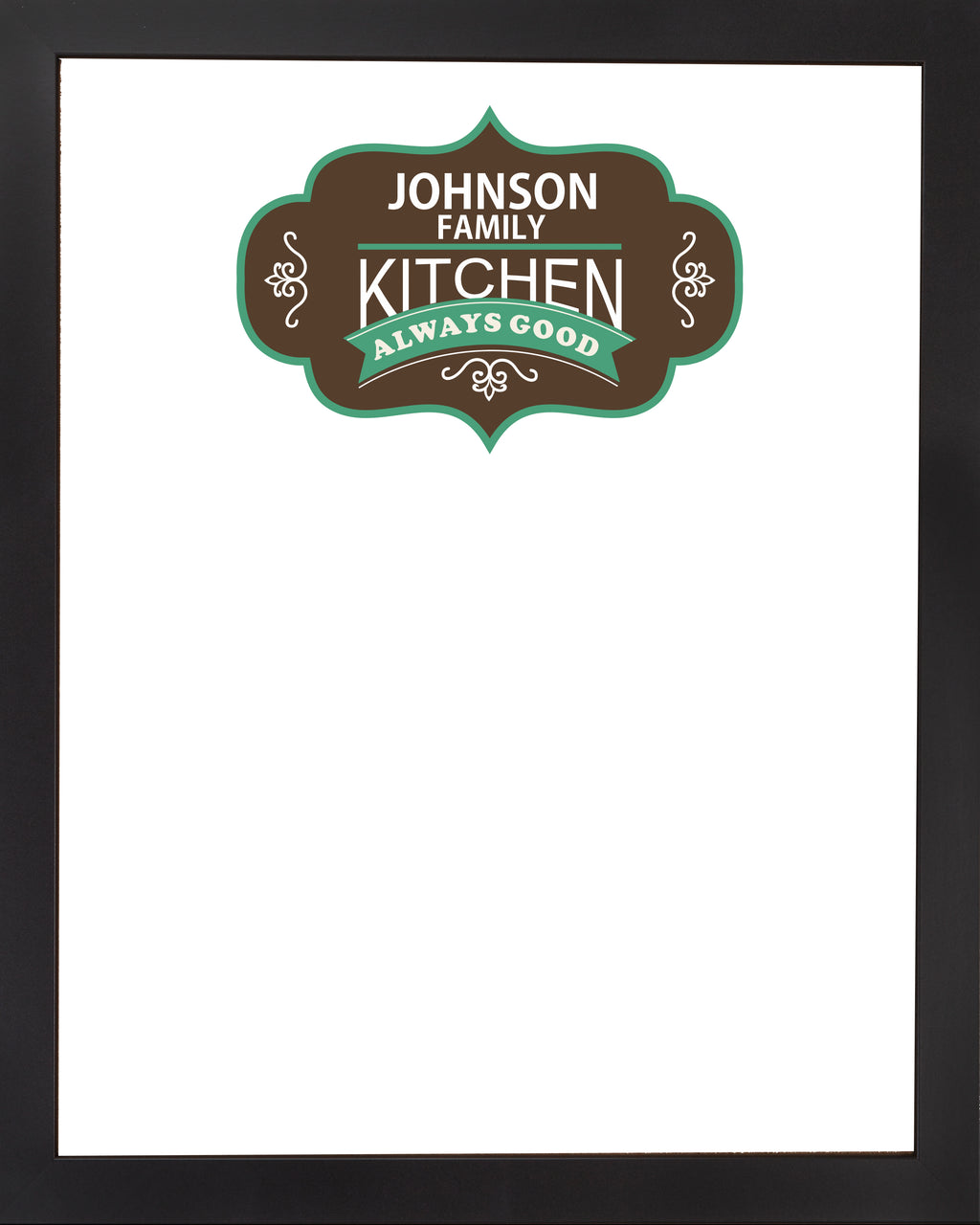 DRY ERASE BOARD 18 X 22: KITCHEN DINER LOGO (ADD YOUR NAME!)