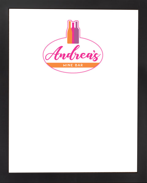 DRY ERASE BOARD 18 X 22: WINE BAR LOGO (ADD YOUR NAME!)